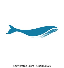 Whale, abstract vector logo icon