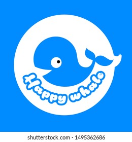 WHALE. Animal, aquatic symbol sign. Simple illustration for graphic and web design. 