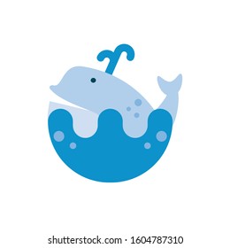 whale animal design Sea life ecosystem fauna ocean underwater water nature marine tropical theme Vector illustration