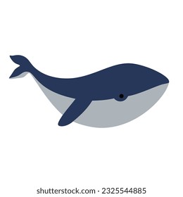 whale animal flat. Vector image