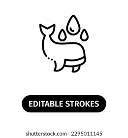whale animal icon. editable strokes