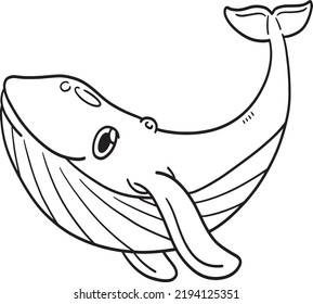 Whale Animal Isolated Coloring Page for Kids