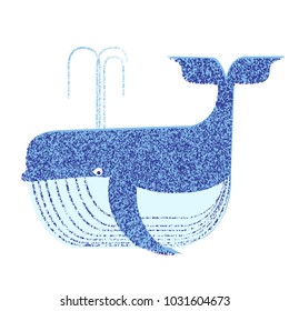 Whale animal isolated on white.Vector cartoon illustration