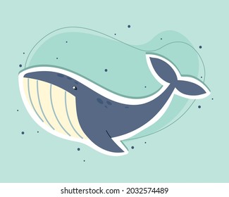 whale animal sea cartoon icon