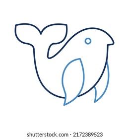 Whale animal Vector icon which is suitable for commercial work and easily modify or edit it

