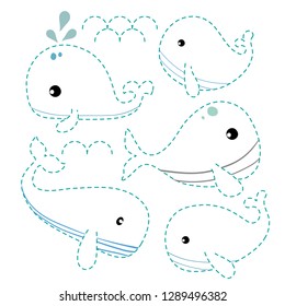 whale artwork vector design