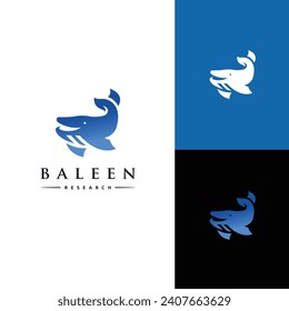 Whale baleen humpback modern logo design vector