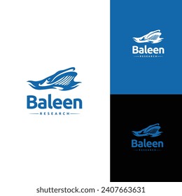 Whale baleen humpback modern logo design vector