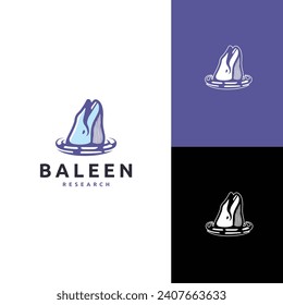 Whale baleen humpback modern logo design vector