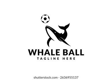 whale ball logo design. logo icon vector illustration silhouette	