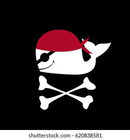 whale in bandanna