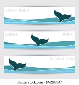 Whale banners - vector illustration