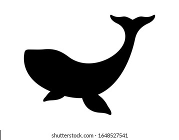 Whale black silhouette icon vector isolated on a white background. Whale black silhouette graphic design element