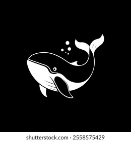 Whale black silhouette vector. Whale isolated on a white background