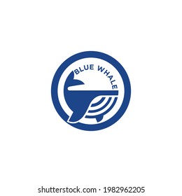 whale blue color logo vector icon template