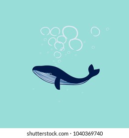 Whale blue on a blue background