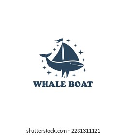 Whale Boat Logo design simple Vibtages