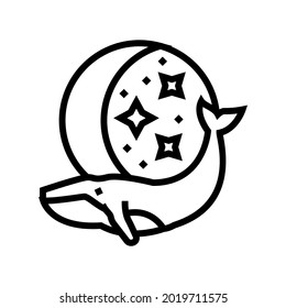 whale boho line icon vector. whale boho sign. isolated contour symbol black illustration