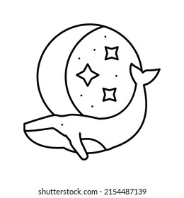 whale boho line icon vector. whale boho sign. isolated contour symbol black illustration