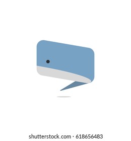 Whale Bubble Speech Icon. Isolated on White Background.