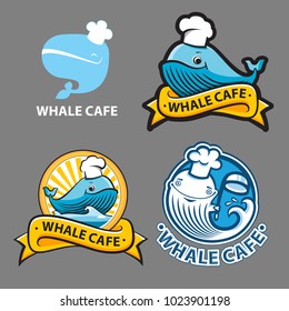 Plantilla de logotipo de café ballena