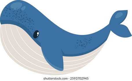 Whale Cartoon Character Vector Illustration