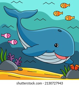  Whale Cartoon Colored Animal Illustration