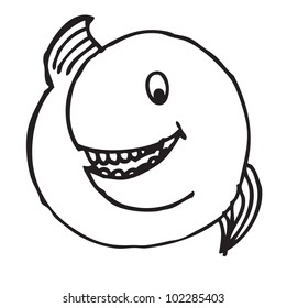 Whale cartoon doodle