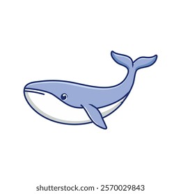 Whale cartoon icon over white background. colorful fish design. vector illustration.