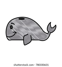 Whale cartoon isolated