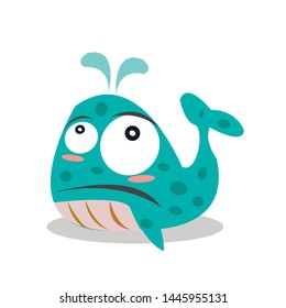 whale cartoon isolated on white background.Educational images for children.
 