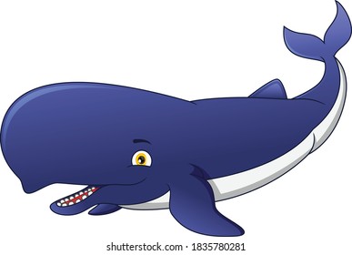 whale cartoon isolated on white background