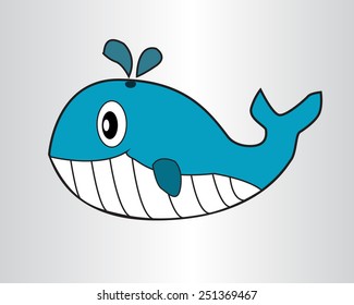 Whale cartoon is smile happy.