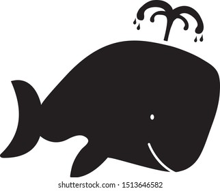 Whale chalkboard silhouette. For the baby room, nursery room, bedroom, playground. Graphic design lifestyle, vector for print, banner, design, poster, interior, wall decals, sticker.