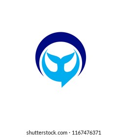 whale chat logo icon designs