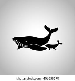 Whale with child icon