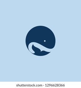 Whale circle for icon - logo