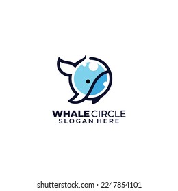 diseño de icono de plantilla de logotipo de círculo de ballenas