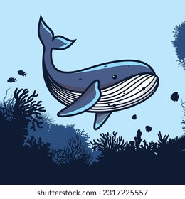 whale clean and easy use vector