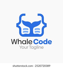 Whale Code Logo Design Template. Good for Business, Agency, Community and Organization