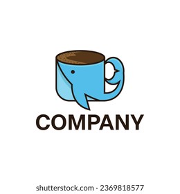 Whale coffee logo. Simple,character, unique.

