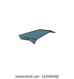 whale colored origami style icon. Element of animals icon. Made of paper in origami technique vector Illustration whale icon can be used for web and mobile on white background
