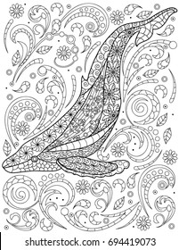 Whale Coloring Book Page