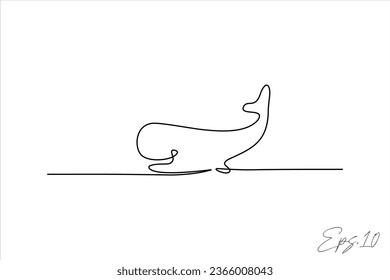  whale continuous line art drawing