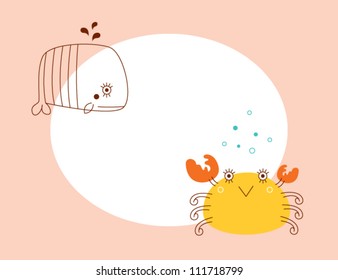 whale and crab friend