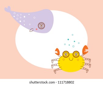 whale and crab friend