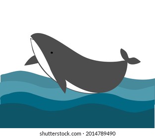 whale cute blue vector marine animals sea 