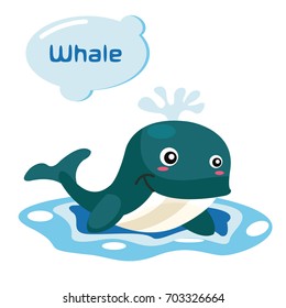 Whale cute cartoon design, vector illustration.