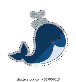 whale cute cartoon vector illustration icon graphic design