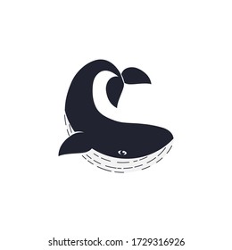 Whale cute vector illustration isolated on white